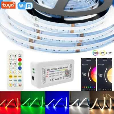 Светодиодная лента постоянного тока 24 В cob RGBCCT 840 светодиодов/м 5 М 10 М линейная регулируемая яркость гибкие лампы - Изображение 1 из 4