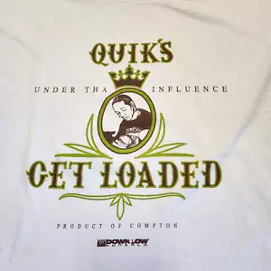 Vintage 90s DJ Quik Rap Tee Get Loaded Under Tha Influence T-Shirt XXL RARE - Picture 1 of 10