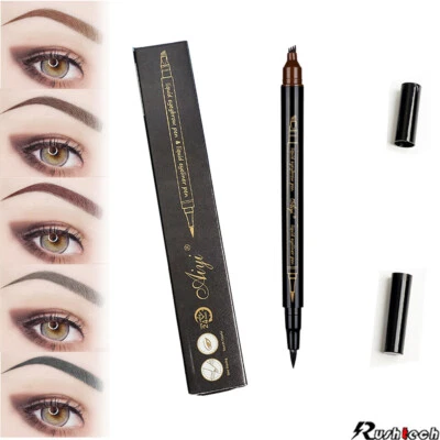 2-In-1 Microblading Tattoo Eyebrow Eyeliner Pen Pencil Long Last 3D Fork Makeup - Image 1 of 4