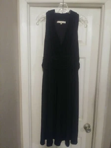 Vestido para mujer Evan-Picone negro mezcla poliéster plisado sin mangas talla 16 - Imagen 1 de 8