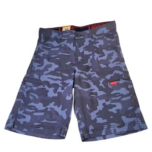 Levi's Youth Boys Blue Camo Cargo Shorts Adjustable Waist Flex Stretch Size 12 - Picture 1 of 10