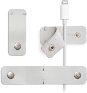 Twelve South SurfaceSnap | 3 pk, organizzatori di cavi in pelle, con adesivo sen - Zdjęcie 1 z 5