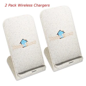 2PK 15W Wireless Charger Stand Samsung iPhone XS Max X XR 11 12 13 14 15 Pro - Picture 1 of 2