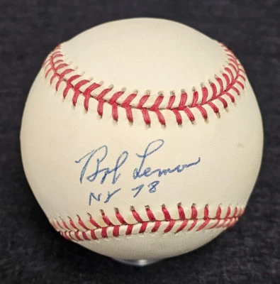 BOB LEMON Signed 1978 NEW YORK YANKEES Inscribed Official Baseball-HOF-PSA - Image 1 of 4