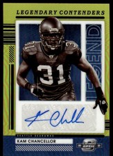 Kam Chancellor 2021 Panini Contenders Optic Legendary Contenders Gold Auto 03/10