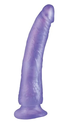 Pipedream Basix Rubber Works Slim 7" Dong w Suction Cup Purple - Realistic Dildo - Image 1 of 3