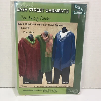 Sew Easy Poncho Pattern Size s-3x Easy Street Garments - Image 1 of 4