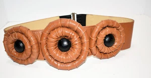 United Bamboo Women's Leather Belt~Japan~Size Medium~Tan Color~New With Tags - Picture 1 of 12