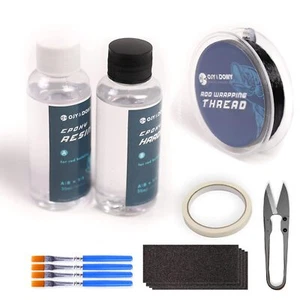 Fishing Rod Repair Kit with Epoxy Glue, Wrapping Thread, Clipper, Transparent  - Picture 1 of 6