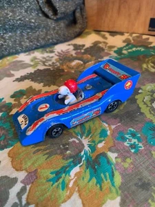 Vintage 1960s Aviva Toy Co. Diecast Snoopy in Blue Race Car 5" Long - Picture 1 of 5