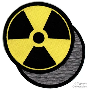 KERNSTRAHLUNGSSYMBOL BESTICKT AUFNÄHER GELB LOGO mit VELCRO® Markenverschluss - Bild 1 von 1
