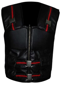 Mens Blade Wesley Snipes Tactical Casual Ma-1 Outerwear Black Leather Vest - Bild 1 von 4