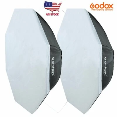 US Godox 2pcs 120cm 47" Octagon Softbox Bowens Mount For Studio Flash LED Light - Image 1 of 4