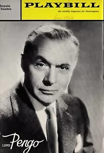 1962 "Lord Pengo" Charles Boyer Royale Theatre New York Playbill - Bild 1 von 2