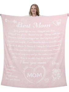 Geschenke für Mama, Geburtstagsgeschenke für Frauen, Mama Decke von Tochter rosa 65”x55” - Bild 1 von 6