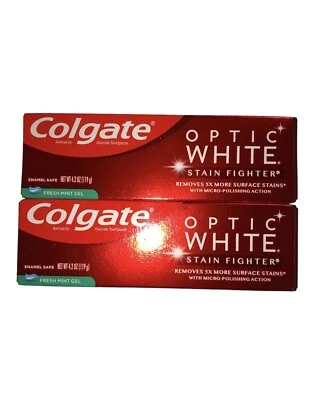 Colgate Optic White Toothpaste Fresh Mint Gel Lot of 2 NEW - Image 1 of 2