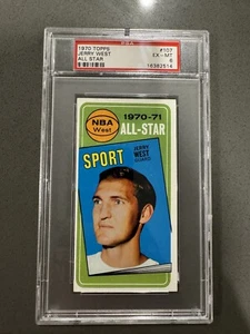 1970 TOPPS ALL STAR #107 JERRY WEST LAKERS HOF PSA 6 - Bild 1 von 2