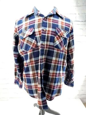 De colección Sears Roebuck & Co. Camisa Granate Cuadros con Rayas Talla Grande (16-16.5) Foto 1 de 4