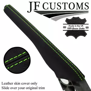 GREEN STITCH ITALIAN LEATHER HANDBRAKE COVER FITS VW CADDY 2015-2019 CUSTOM NEW - Afbeelding 1 van 3