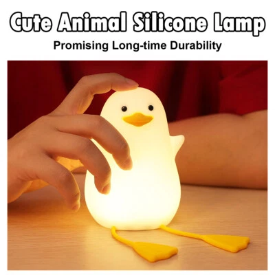Silikon Nachtlicht Duck Shaped Lampe USB Wiederaufladbare LED Touch Control - Bild 1 von 4