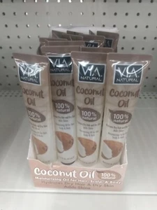 4 VIA 100% NATURAL COCONUT OIL MOISTURE HYDRATES SCALP DRY SKIN HAIR ADDS SHINE - Picture 1 of 12