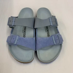 Birkenstock Nuevo con Caja Arizona Split Azul Polvoriento Nubuck/Gamuza Cuero Regular - Imagen 1 de 5