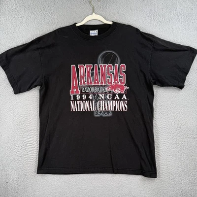 Vintage Arkansas Razorbacks Shirt Mens 2XL Black NCAA 1994 National Champions - Image 1 of 4