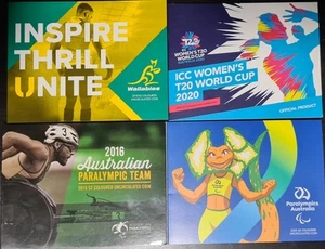 4 X Moneda de $2 Cardada en Colores UNC; Wallabies, Paralímpicos, Mundial Femenino. - Imagen 1 de 1