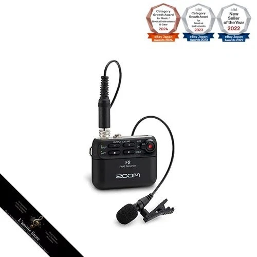 ZOOM F2/B Field Recorder schwarz ultrakompakt und leicht 32g tragbar 32-Bit - Bild 1 von 4