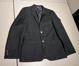 Vineyard Vines Blazer Boys 12 Blue Gold Buttons Nautical Wool Polyester Formal - Picture 1 of 9