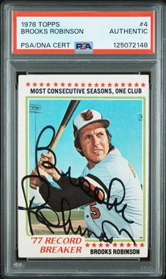 1978 TOPPS #4 BROOKS ROBINSON PSA AUTHENTIC AUTO AUTHENTIC - Image 1 of 2