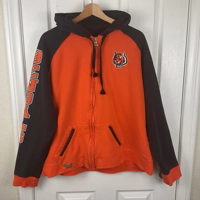 Chaqueta polar Cincinnati Bengals para mujer NFL naranja/negro cremallera completa talla 3XL Foto 1 de 4