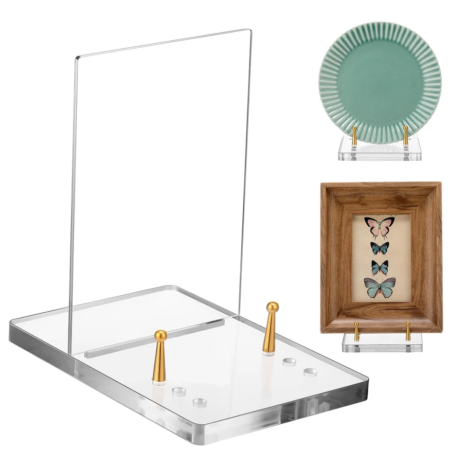 Caballete acrílico soporte para libros 4 x 6 x 6 pulgadas para exhibición soporte de placa transparente con anuncio... Foto 1 de 4