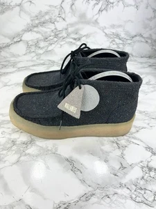 Clarks Wallabee Cup Boot Mens UK 8.5 Black Suede Lace Up Casual Shoes Crepe Sole - Picture 1 of 12