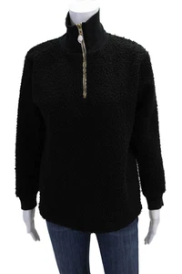 Donni Womens Long Sleeves Half Zipper Turtleneck Sweater Black Size Small - Picture 1 of 6