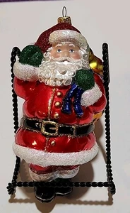 Babbo Natale in vetro fatto a mano 6" con regali ornamento natalizio made in Poland - Foto 1 di 13