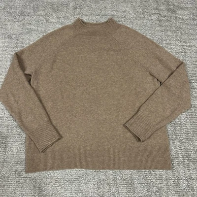 Suéter J Crew Mujer Pequeño Cuello Redondo Hilo Supersuave Tostado Lana Merino Alpaca Foto 1 de 4