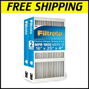 Electrostatic 16x25x4 AC Furnace Filter - MERV 13, Allergy Protection, 2-Pack - Picture 1 of 10