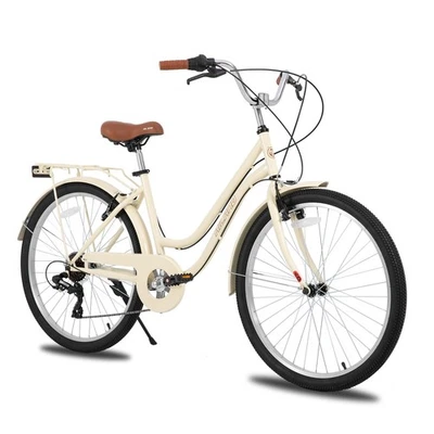 Bicicleta Beach Cruiser de 26 pulgadas para hombres y mujeres, cuadro paso a paso de 7 velocidades Adul... Foto 1 de 4