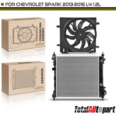 New Radiator & Cooling Fan Assembly w/ Shroud for Chevrolet Spark 2013-2015 1.2L - Image 1 of 4