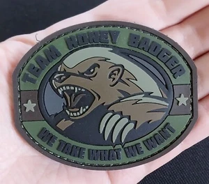 TEAM HONEY BADGER WE TAKE WHAT WE WANT 3D PVC Morale Hook Patch MSM Forest - Picture 1 of 6