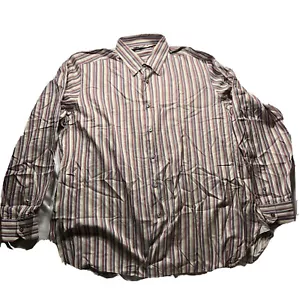 Ermenegildo Zegna multicolor stripe Long Sleeve Dress Shirt Size XXL - Picture 1 of 8