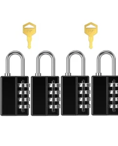 4 Digit Lock Combination Lock Padlocks Luggage Lock for School Gym Sports Locker - Picture 1 of 7