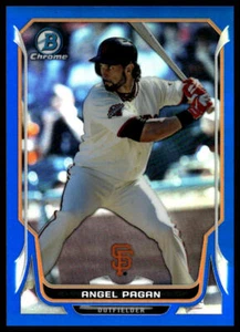 2014 Bowman Chrome Blue Refractor /250 Angel Pagan #177 - Picture 1 of 2