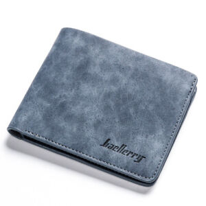 Men's Leather Wallet Pocket ID Credit Card Holder Frosted Bifold Purse US FAST