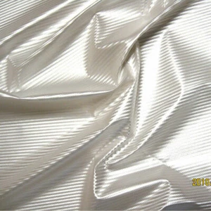 PU VINYL METALLIC CARBON FIBER LOOK PLEATHER FABRIC DANCE STAGE RAINCOAT WHITE  - Picture 1 of 37