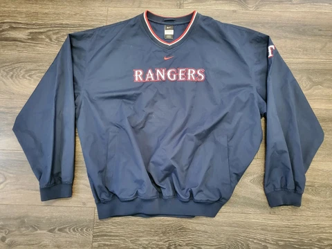 Vintage Nike Texas Rangers MLB Genuine Merchandise Blue Long Sweater 2XL Cover