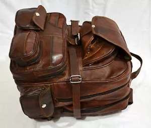 16 Zoll Herren Damen Echtleder Sehr Großer Rucksack Reise Vintage Rucksack Ta... - Picture 1 of 7