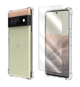 fit Google Pixel 6 Pro 9H Hardness Tempered Glass Screen Protector Soft TPU Skin - Picture 1 of 1