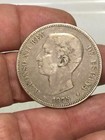 1875 Spain 5 Pesetas Alfonso XII .900 Silver Coin